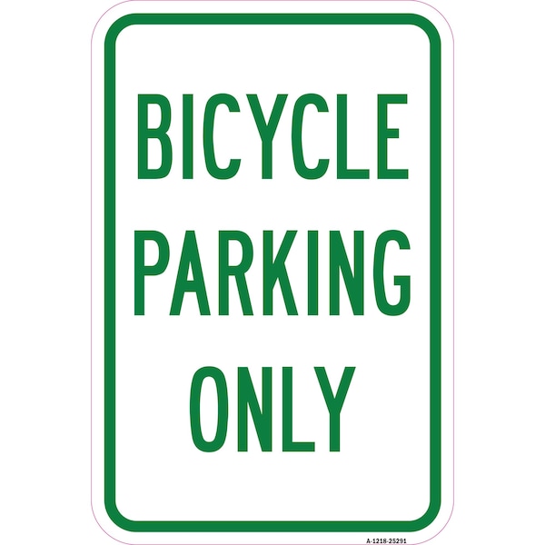 Signmission Bicycle Parking Only, Heavy-Gauge Aluminum Rust Proof Parking Sign, 12" x 18", A-1218-25291 A-1218-25291 - main
